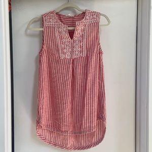 Boho Chic Beach Lunch Lounge striped top SZ Small